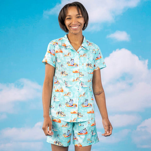 bluey-pool-party-_-womens-kunuflex-short-sleeve-shirt