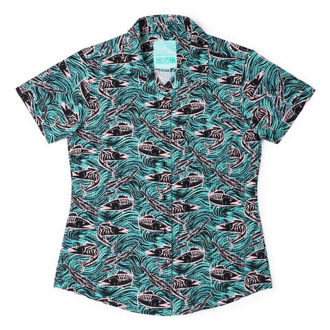rsvlts-xs-rsvlts-womens-short-sleeve-shirt-fishies-womens-stretch-seersucker-short-sleeve-shirt-fishies-womens-stretch-seersucker-short-sleeve-shirt